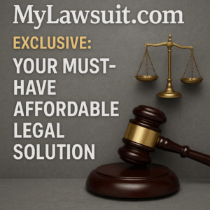 Generate a high-quality, relevant image prompt for an article about: MyLawsuit.com Exclusive: Your M