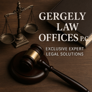 Generate a high-quality, relevant image prompt for an article about: Gergely Law Offices P.C: Exclus