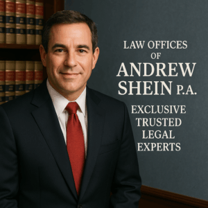 Generate a high-quality, relevant image prompt for an article about: Law Offices of Andrew Shein P.A